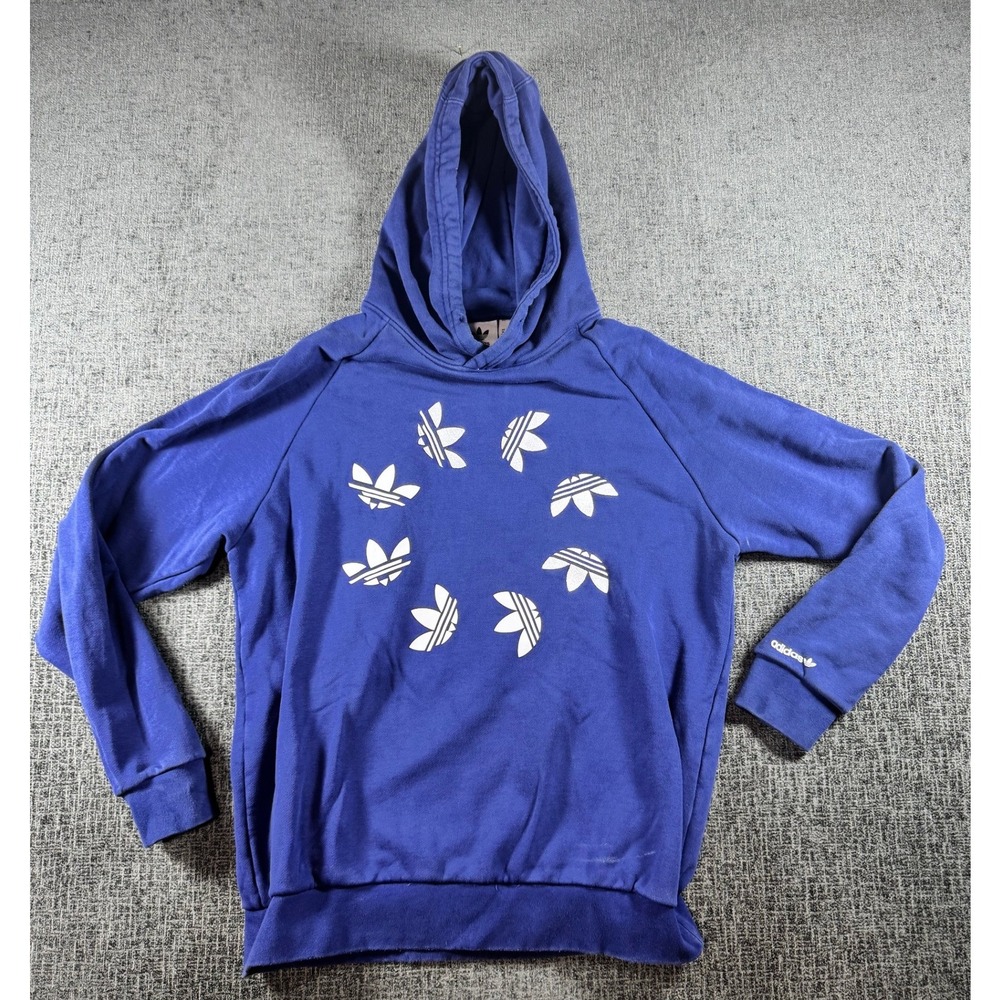 Adidas Originals Trefoil Circle‎ Logo Hoodie Navy Mens Medium Sweatshirt